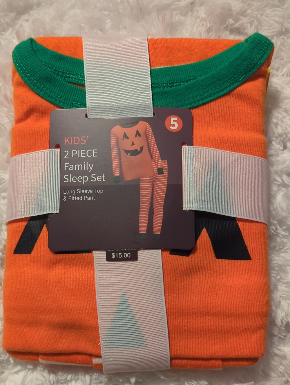 Jack O Lantern Kid's 2 Pc Sleep Set Pajamas, Sz 5, NWT